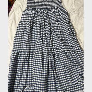Blue Gingham Midi Skirt Universal Threads Size M